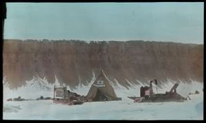 Image of Two Sledges, Tent, Crockerland Expedition